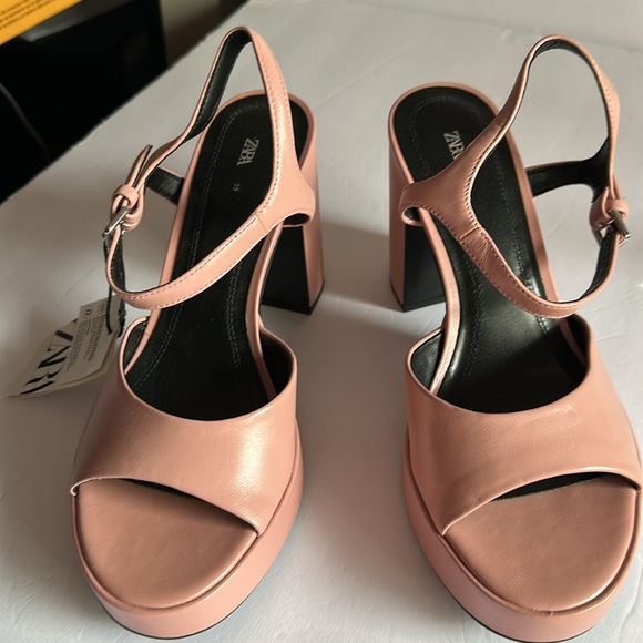 ZARA Women’s Platform Leather Sandals - Picture 4 of 17